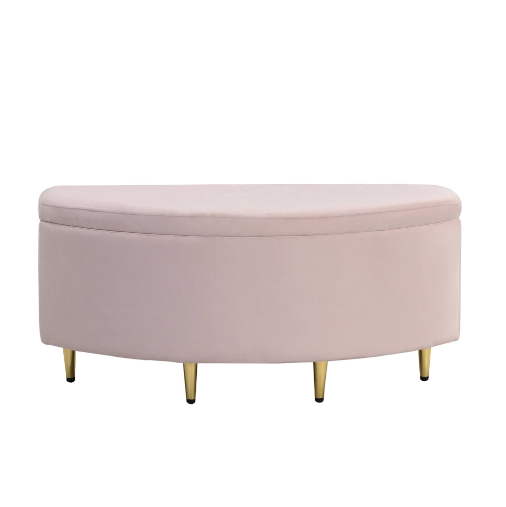 Panca contenitore 90x40x42 cm con seduta morbida in velluto rosa