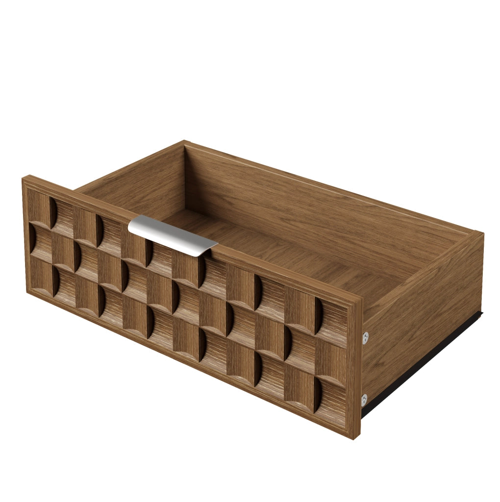 Credenza con 6 cassetti 120x37x77 cm in MDF effetto rovere; colore quercia
