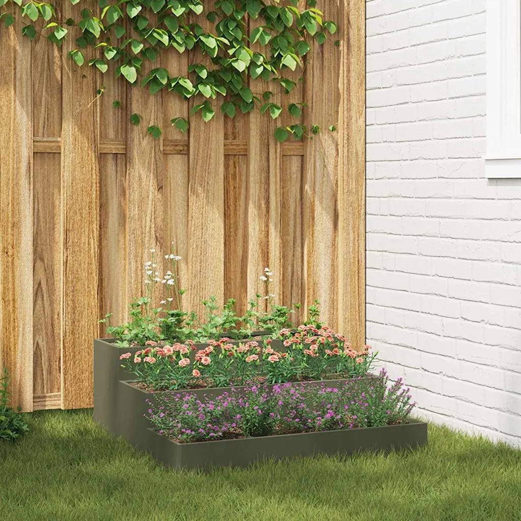 Vaso da giardino Verde oliva 90 x 90 x 35 cm 865837