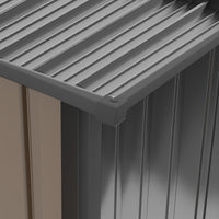 Casetta Box da Giardino Porta Attrezzi 100x103x160 cm in Acciaio Galvanizzato Marrone