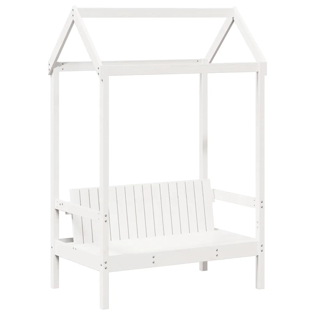 Set Dormeuse e Panca con Tetto Bianco 80x200cm Massello Pino