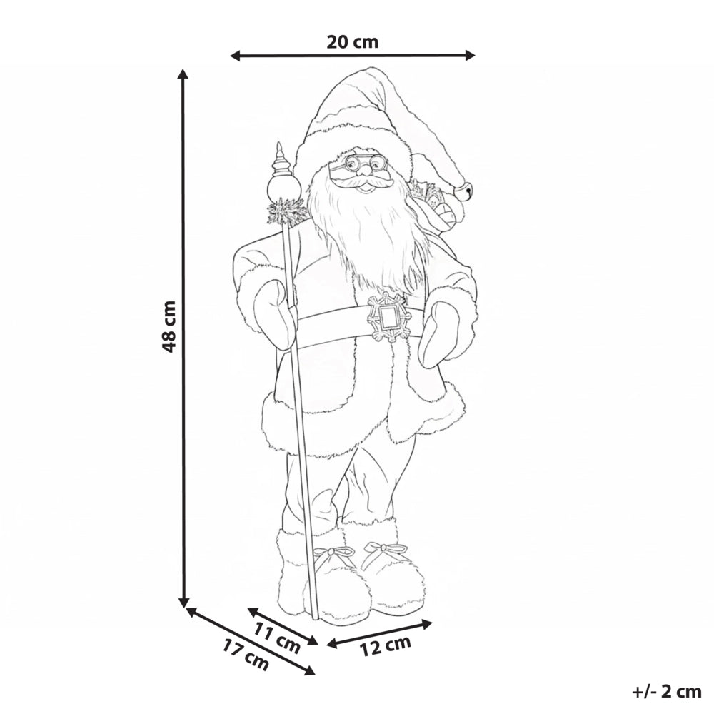 Figurina decorativa in tessuto d'argento e materiale sintetico Babbo Natale Figura di Natale Ornamento di Natale