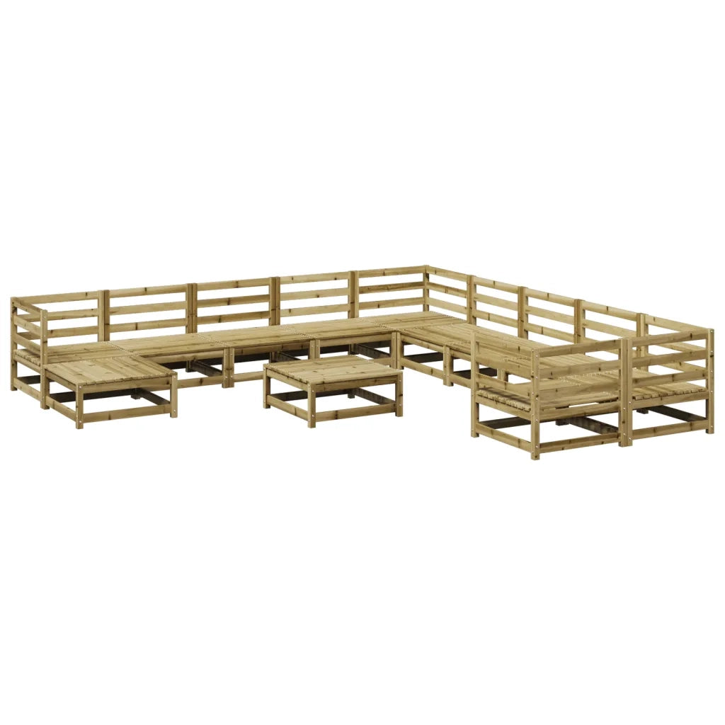 Set Divani da Giardino 12 pz in Legno Impregnato di Pino 3299654