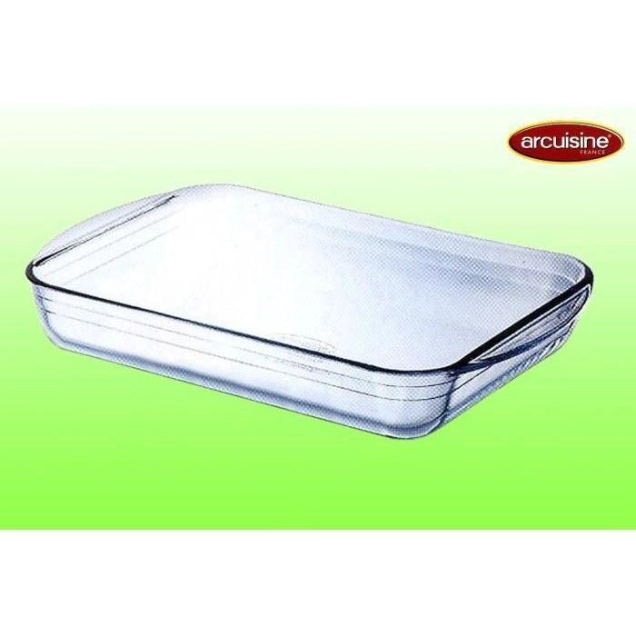 Arcuisine 247BA00-5047 Tegame Rettangolare Vetro Borosilicato 33x20 cm 2 L Forno Freezer Microonde Lavastoviglie
