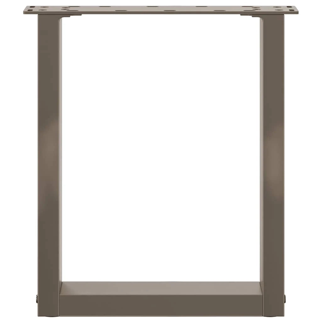 Set di 2 pratiche gambe per tavolino da caffè a forma di U con livellamento regolabile 38 x 42-43 cm in acciaio naturale 02_0057395