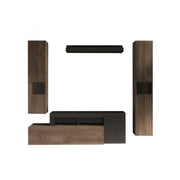 Set di mobili da soggiorno collezione FREDO con cassetto e 3 porte. Colori nero e rovere scuro.