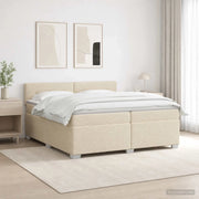 Letto con Box Spring, Materasso e LED Crema 200 x 200 cm 3452027