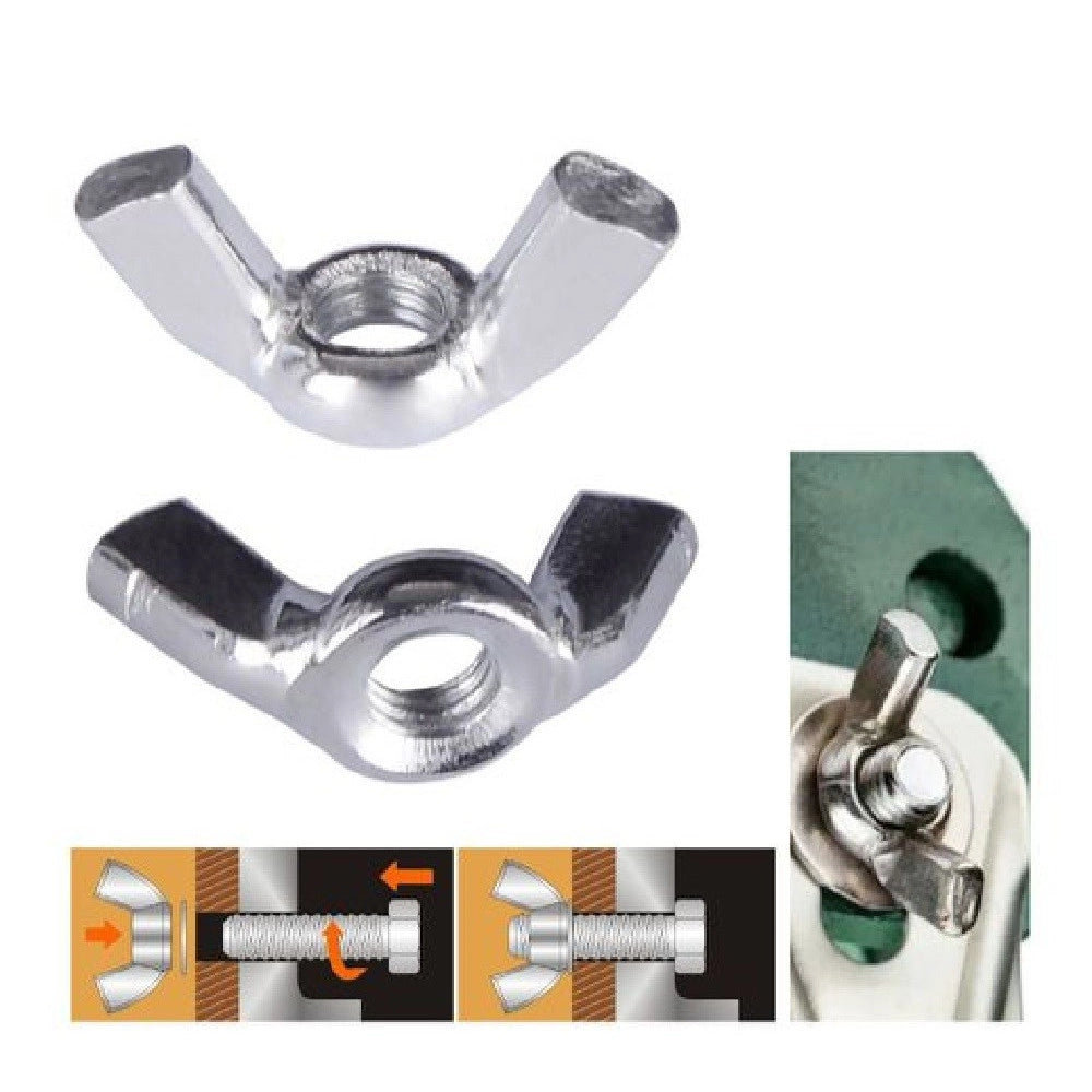 Trade Shop - Set 9 Pezzi Dadi Di Serraggio Dado Con Alette Filettatura M8 Fissaggio 93329 -