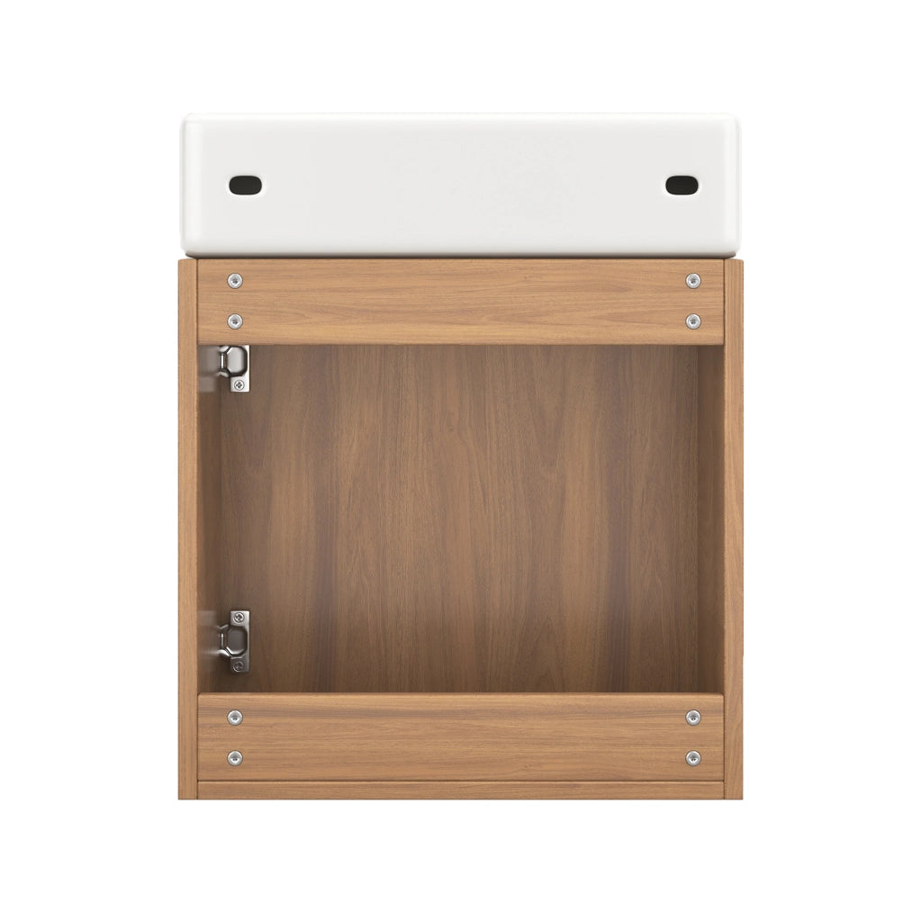 Mobile sottolavabo da bagno con vano contenitore; lavabo in ceramica; 62×54×26 cm