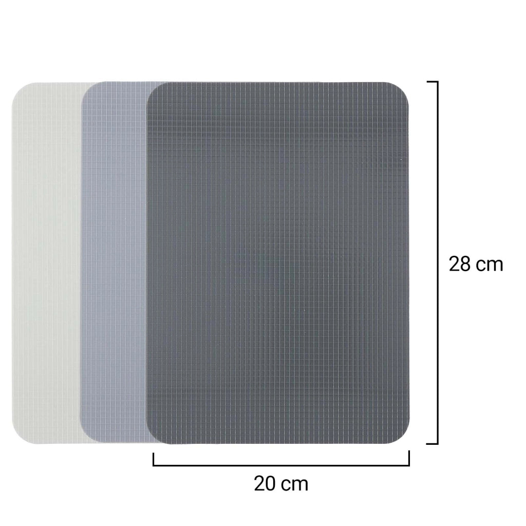 Tagliere Flessibile 3 pezzi 28x20cm per Cucina Pieghevole Antiscivolo Bianco / Grigio Alpina