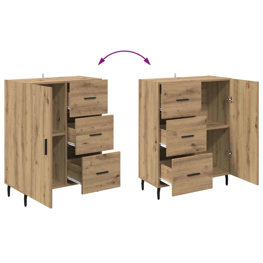 Credenza | Madia | Buffet da pranzo | Armadio da pranzo con cassetto Rovere artigianale 69,5 x 34 x 90 cm