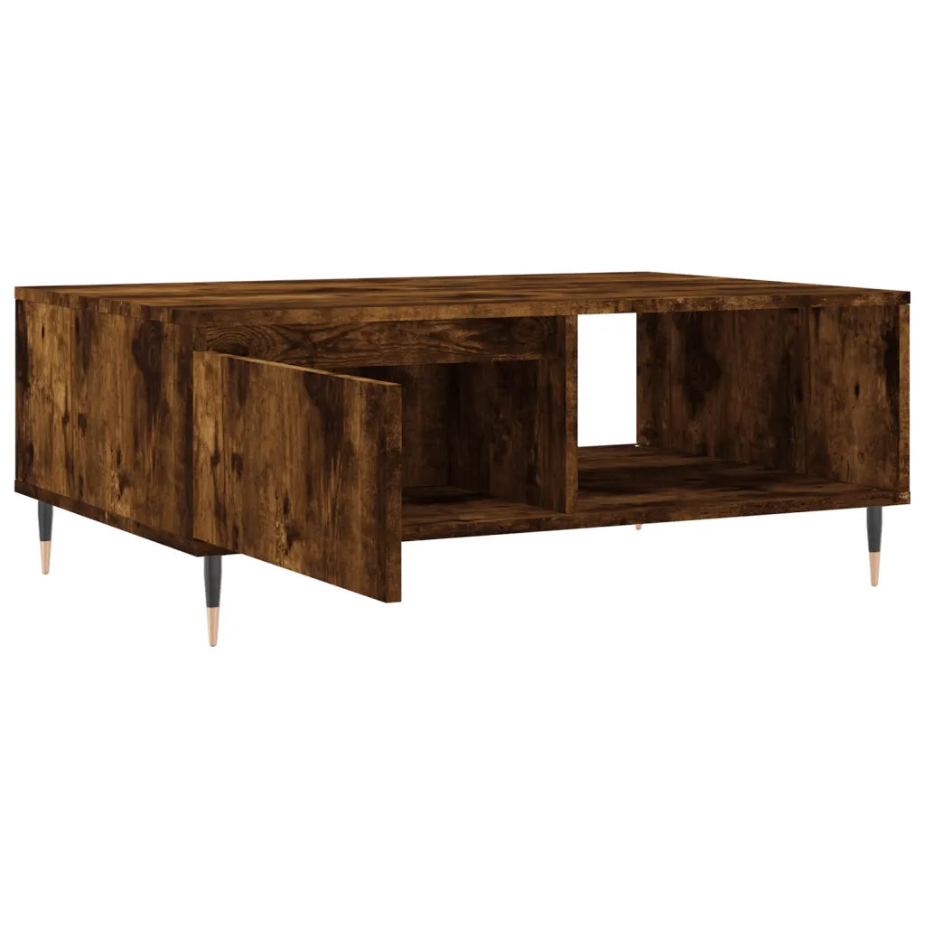 Tavolino da Salotto-Tavolino da soggiorno-Tavolo Rovere Fumo 90x60x35cm in Legno Multistrato 650364