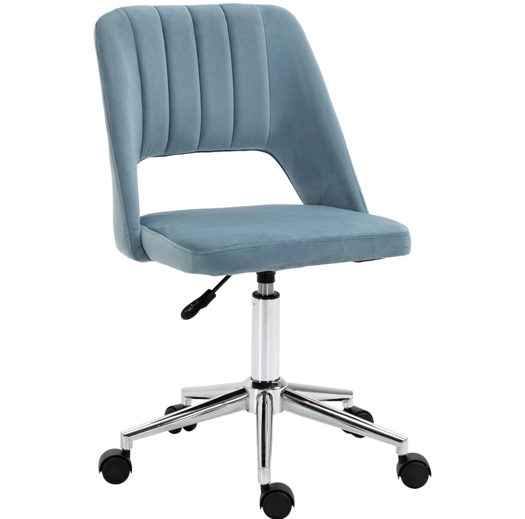 Sedia da ufficio ergonomica blu in poliestere, altezza regolabile