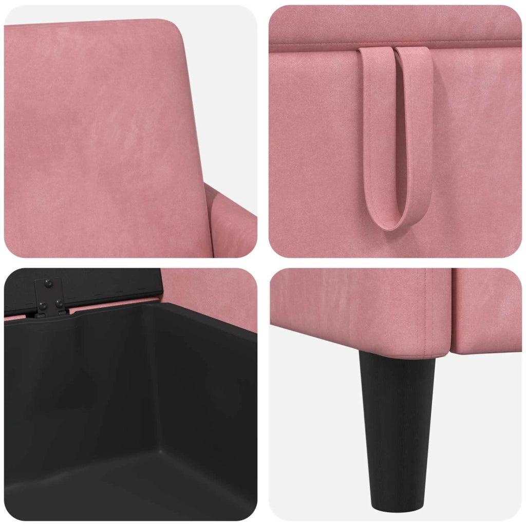 Set di Divani con Storage 2 pz Rosa Poliestere 3429222