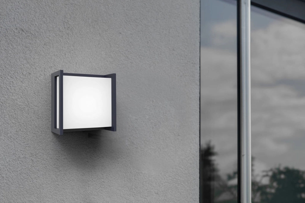 Applique esterna QUBO grigia LED 9,5W 4000K Lutec