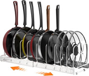 Organizzatore di Pannelli Premium per Cucina - Contenitore di Stoccaggio con 10 Divisori - Adatto per Pannini e Forme da Cottura - Bianco - Organizzatore di Placca Pratico