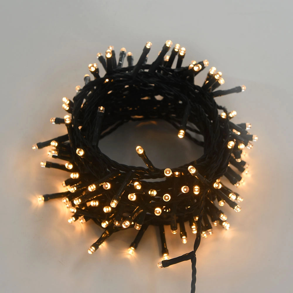CATENA LUMINOSA DI NATALE 720 LED 31V 36M CON CAVO VERDE E LUCE CALDA - DECORAZIONE PERFETTA PER GIARDINI CASE E VETRINE