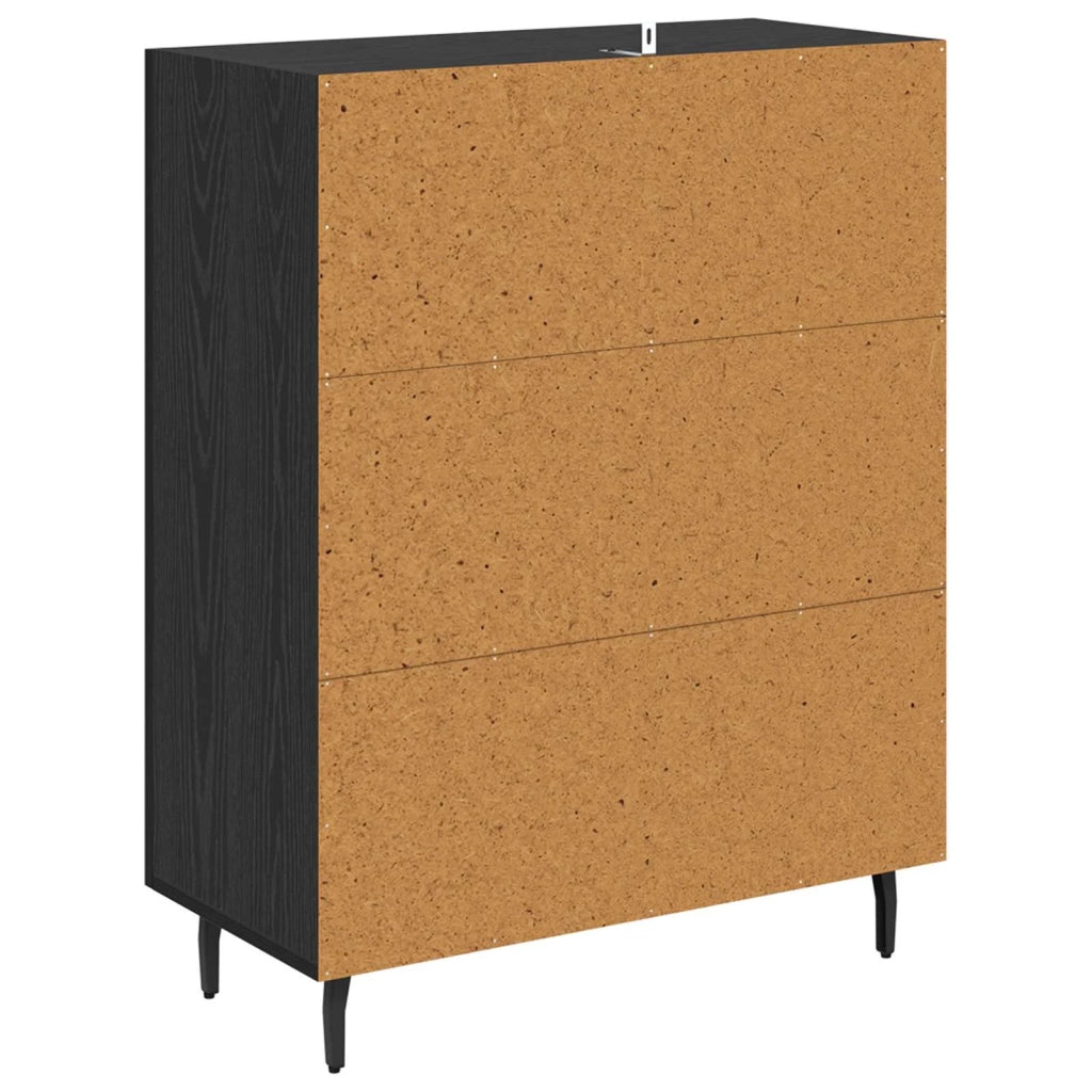 Credenza | Madia | Buffet da pranzo | Armadio da pranzo Rovere Nero 69,5 x 34 x 90 cm Legno multistrato
