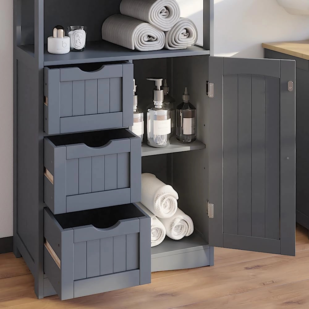 Mobiletto midi Bianco, Grigio, 56 x 86.5 cm