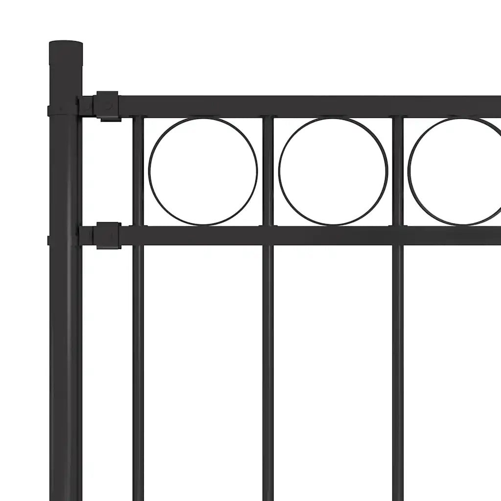 Recinzione da giardino Assen in acciaio 1,7x1,5 m nera 146315