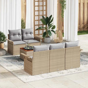 Set Divano da Giardino 6 pcs Beige e Grigio Chiaro polyrattan 3355935