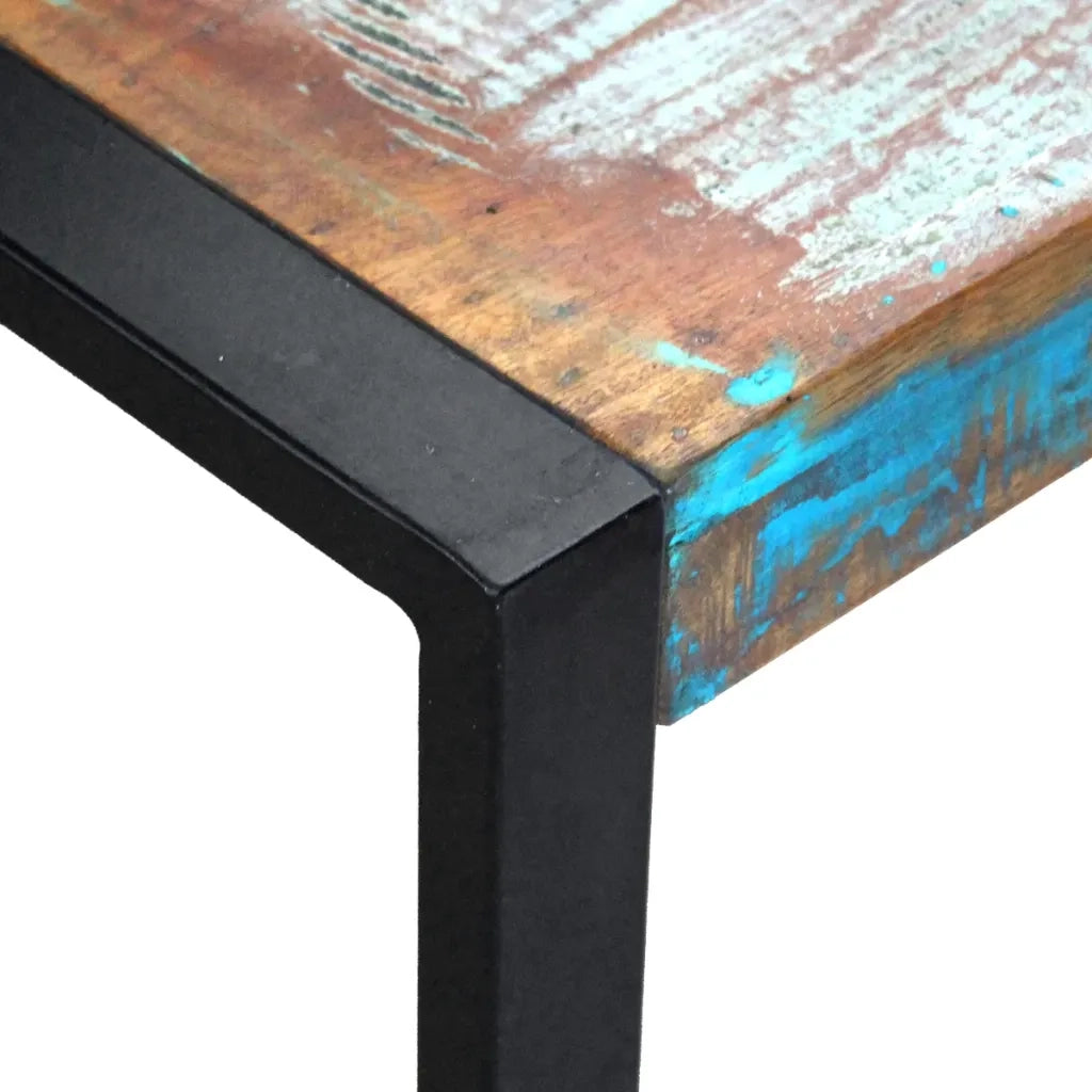 Tavolino da Salotto in Legno Massello Anticato 80x80x40 cm 243295