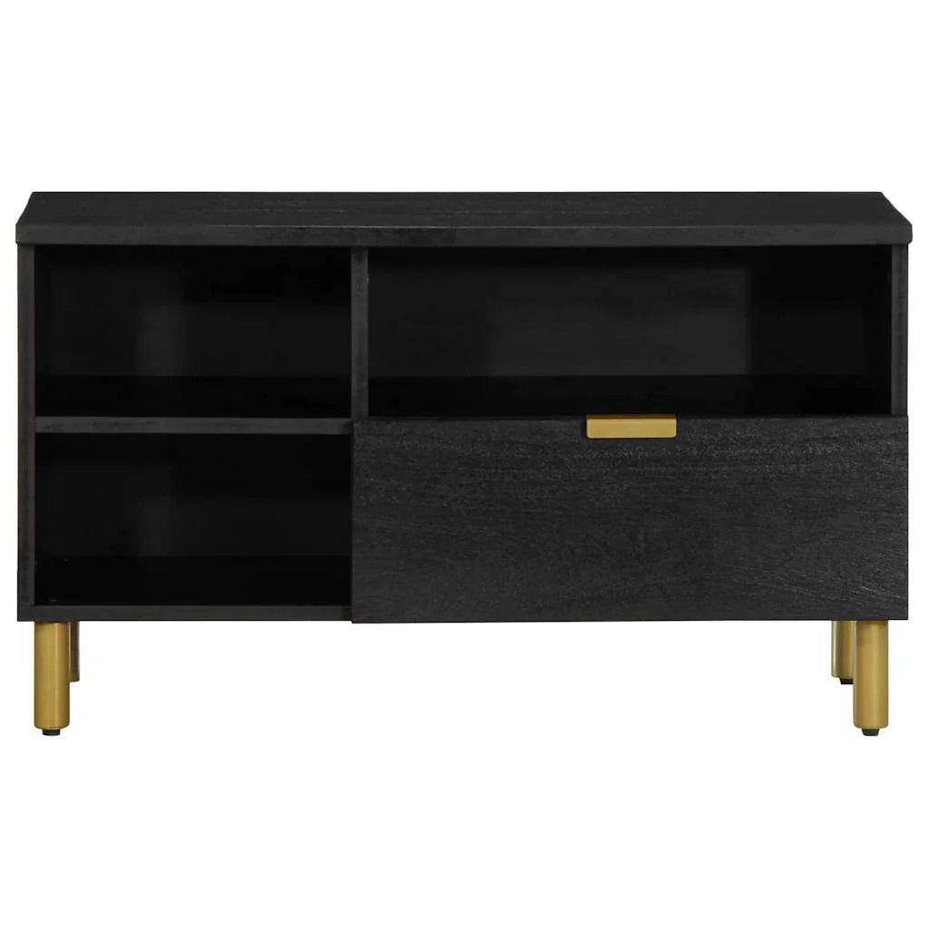 Mobile porta TV con ampio spazio di archiviazione design industriale soggiorno 80 x 33 x 46 cm legno ingegnerizzato nero 02_0057720