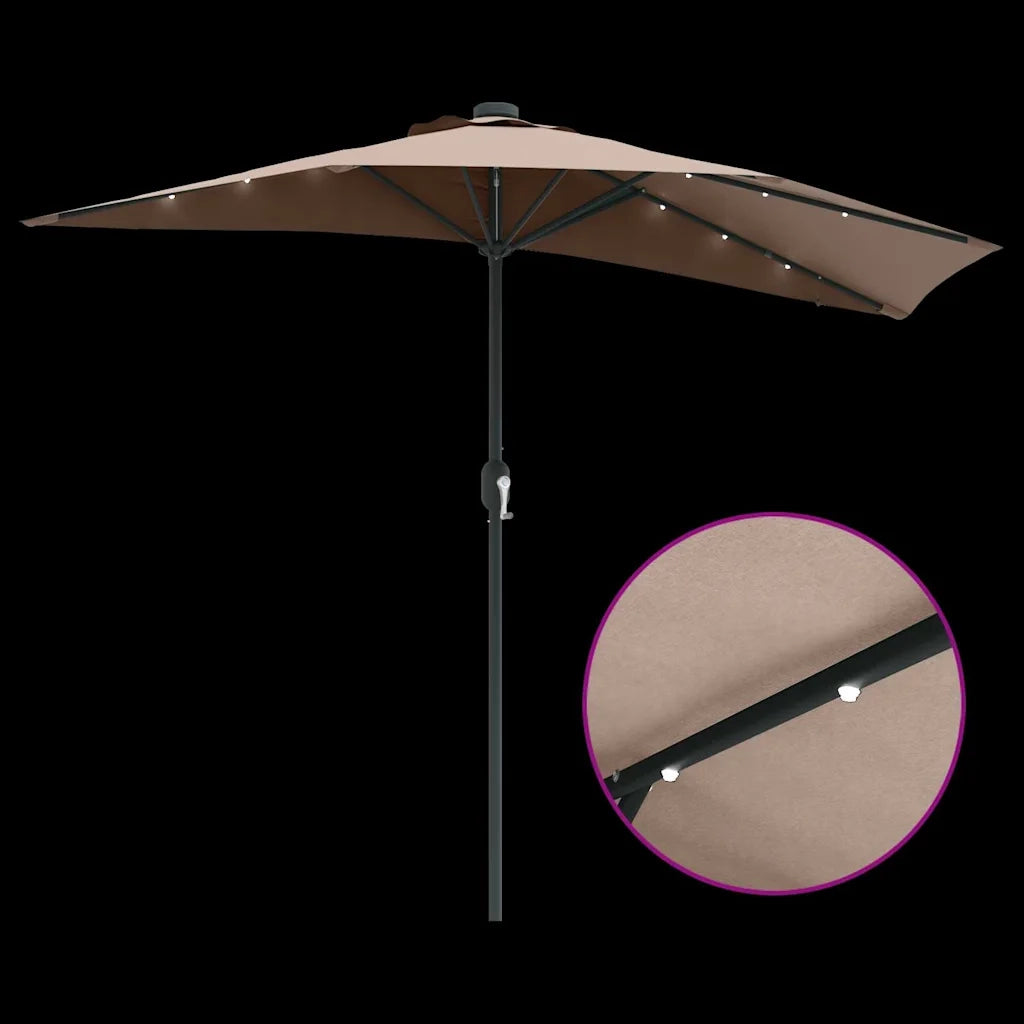 vidaXL Ombrello da giardino Talpa 294 x 150 x 223 cm Tessuto