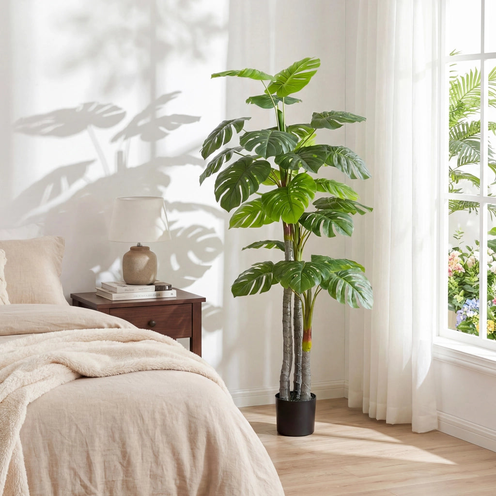 Pianta Artificiale Monstera con Vaso ¨C Zephmum ¨C Verde H 150 cm