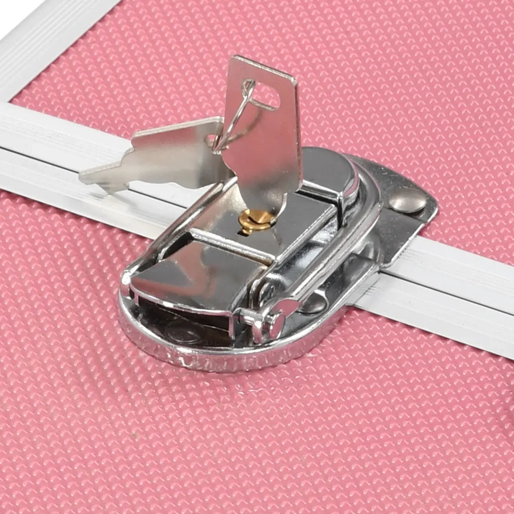 Valigia per Cosmetici 38x23x34 cm Rosa in Alluminio 91834