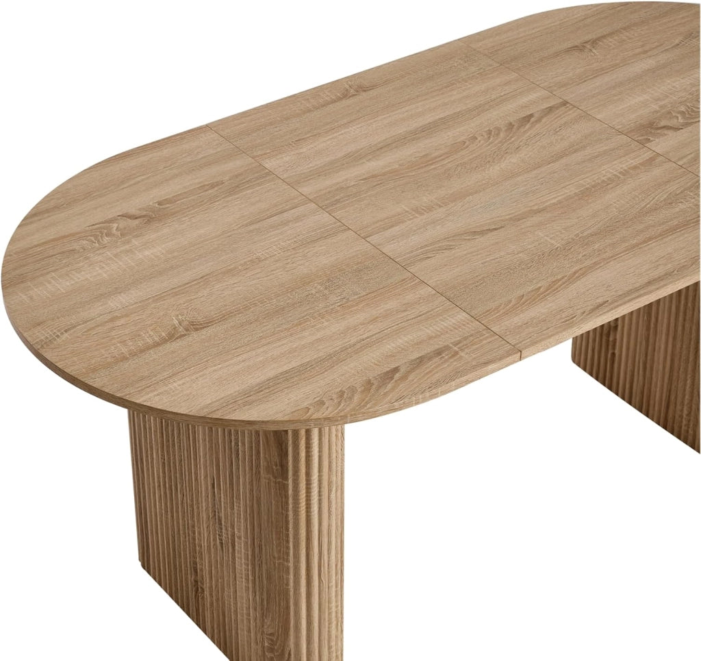 GrandCA HOME Tavolo da Pranzo Rotondo 120 cm, Tavolo da Cucina per 4, Tavolo da Pranzo in Legno con Base a Croce per Cucina, Sala da Pranzo, Soggiorno,Rovere