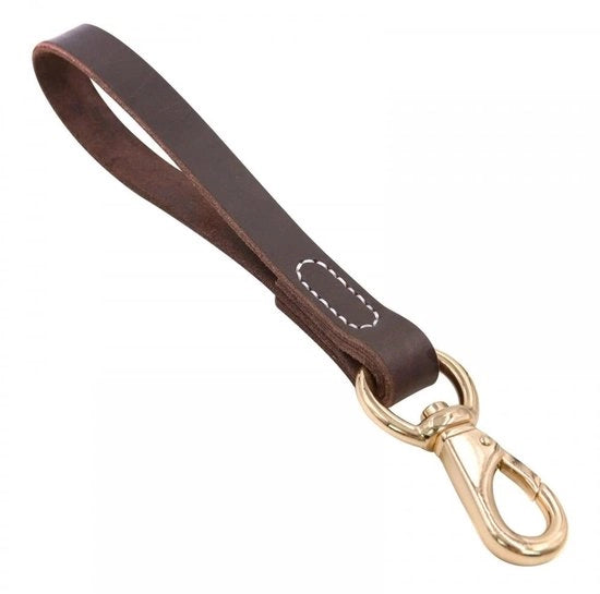 Cinturone per Cani 11,8 Pollici - Pelle - Manubrio Rivestito - Grilletto Rotativo 360° - Adatto per Cani di Taglia Media/Grossa - Resistente e Duraturo - Attrezzo per Cani