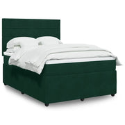 Giroletto a Molle con Materasso Verde Scuro 140x200 cm Velluto 3294661