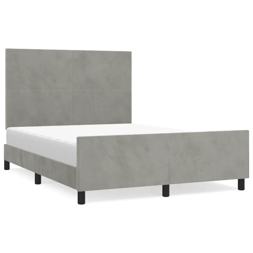 Giroletto senza Materasso-Struttura Letto Grigio Chiaro 140x200 cm Velluto 109546