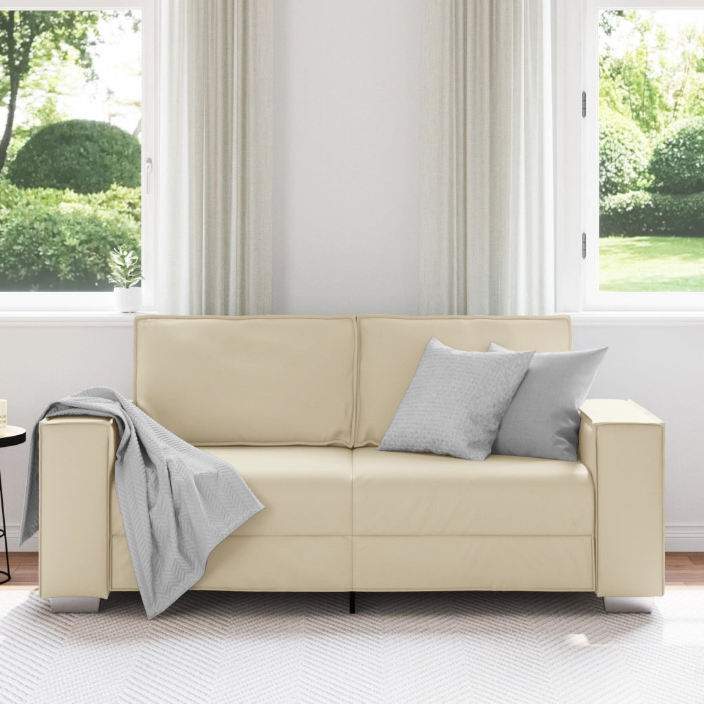 Divanetto  Crema 140 cm in Pelle Sintetica