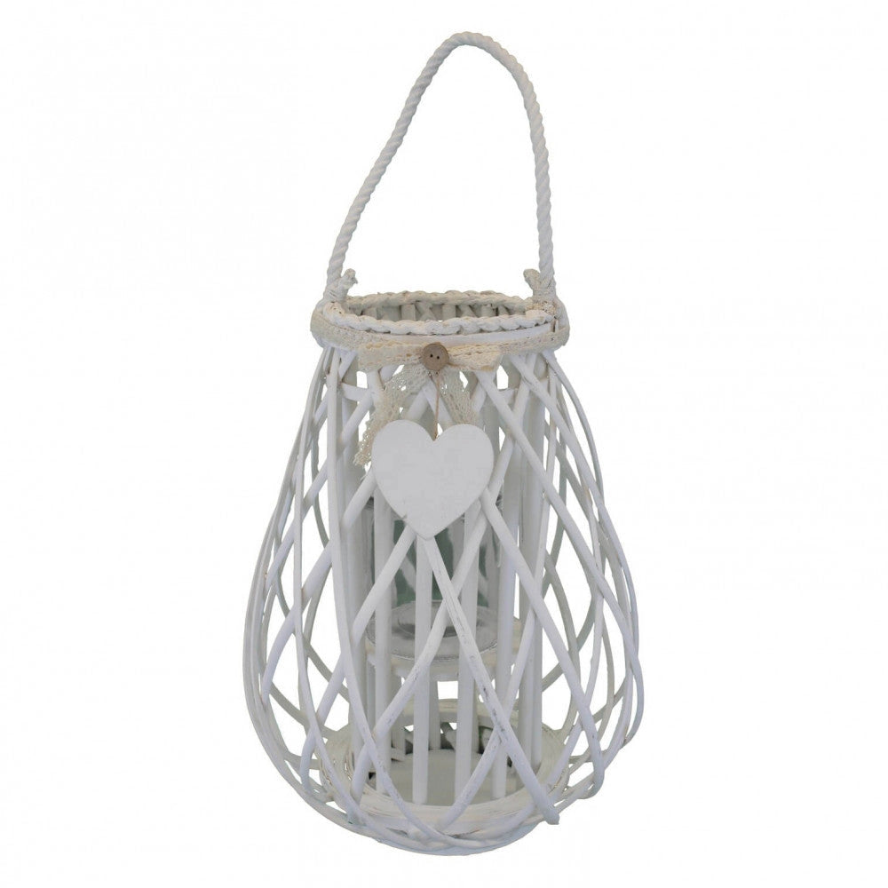 Lanterna Julie   in Vimini Bianco