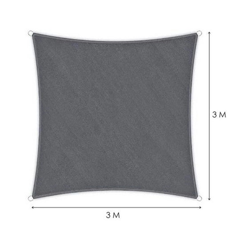 Trade Shop - Vela Tenda Quadrata Parasole Protezione Sole Ombreggiatura Giardino 3x3mt Grigio 222584 -