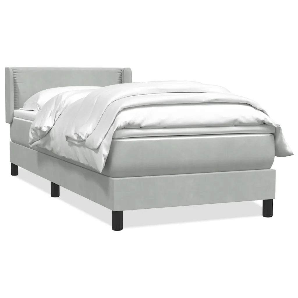 Giroletto a Molle con Materasso grigio chiaro 90x210 cm Velluto 3318015