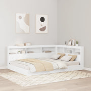 Letto con Libreria Bianco 150x200 cm Legno Ingegnerizzato