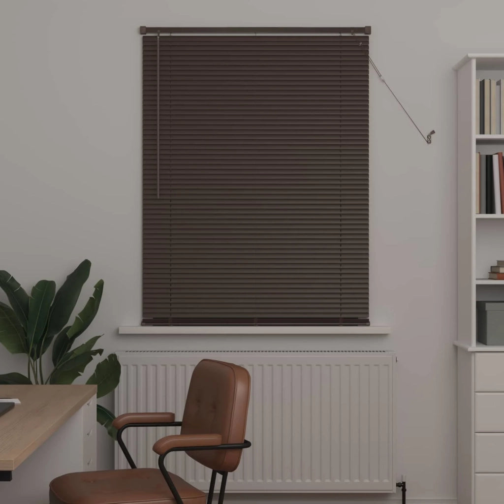 Tenda Veneziana Marrone Scuro con Motivo 150 x 70 cm PVC 42003787