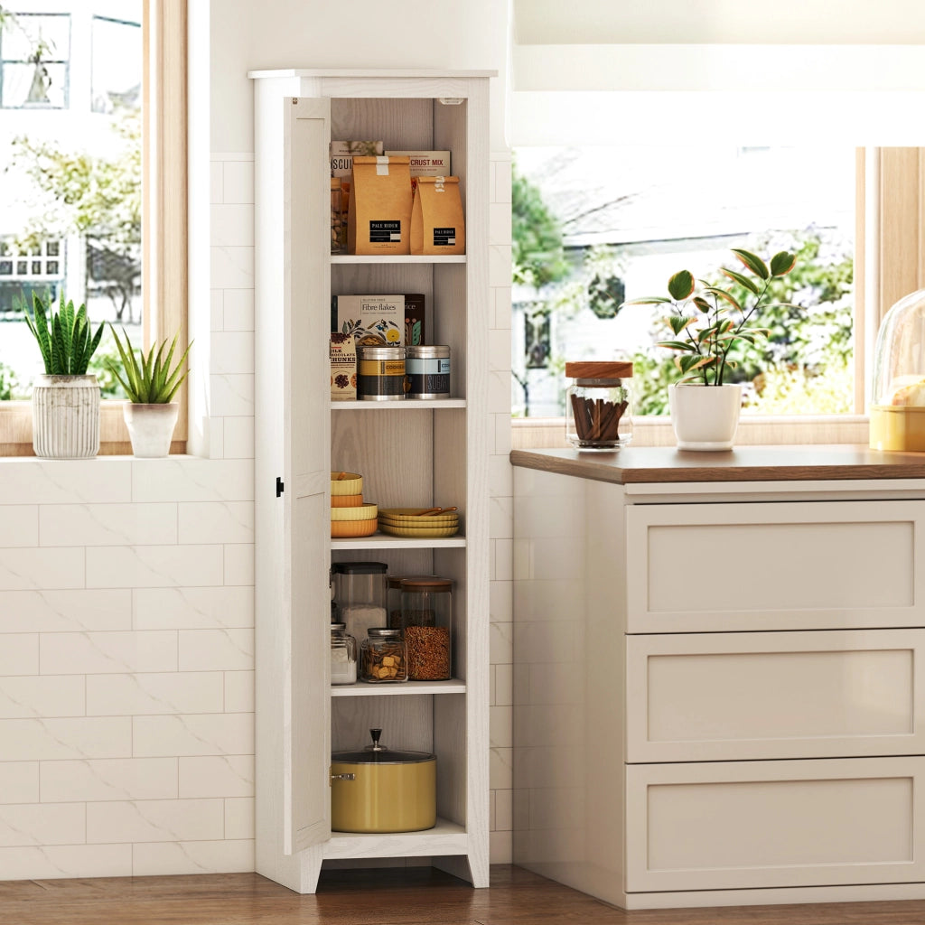 Armadio Cucina con 2 Ripiani Regolabili ¨C zephmum ¨C Bianco 170 cm