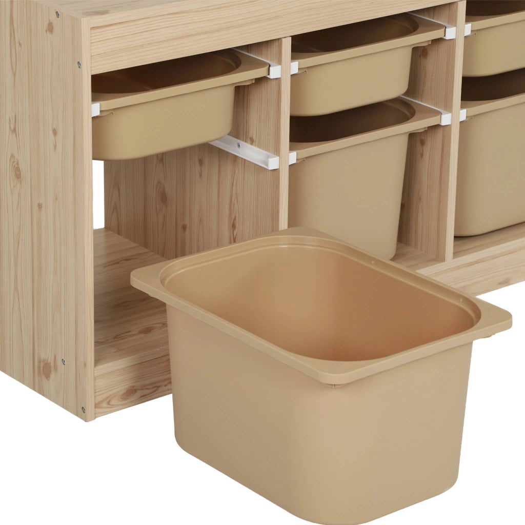 Mobile contenitore per bambini decorazione legno 6 contenitori