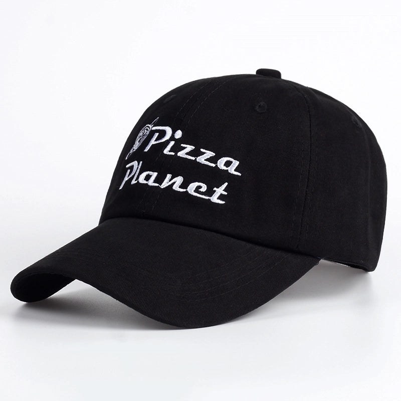 Cappellini da baseball neri con ricamo Pizza Planet
