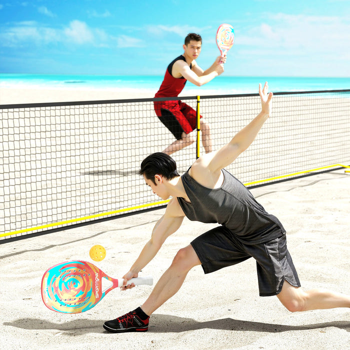 Racchetta Padel in Fibra di Carbonio con Impugnatura Antiscivolo e Borsa di Trasporto