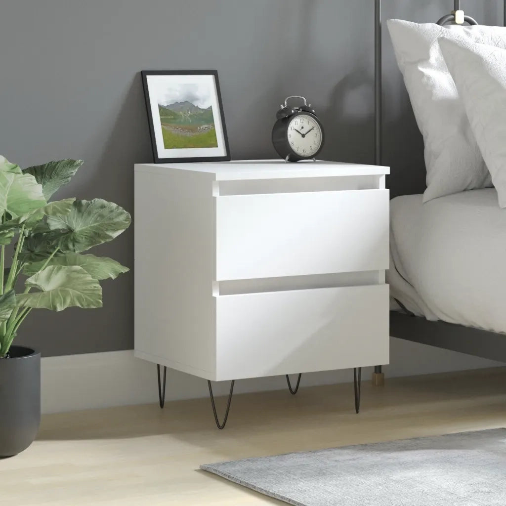 Comodino Bianco 40x35x50 cm in Legno Multistratocod mxl 127783