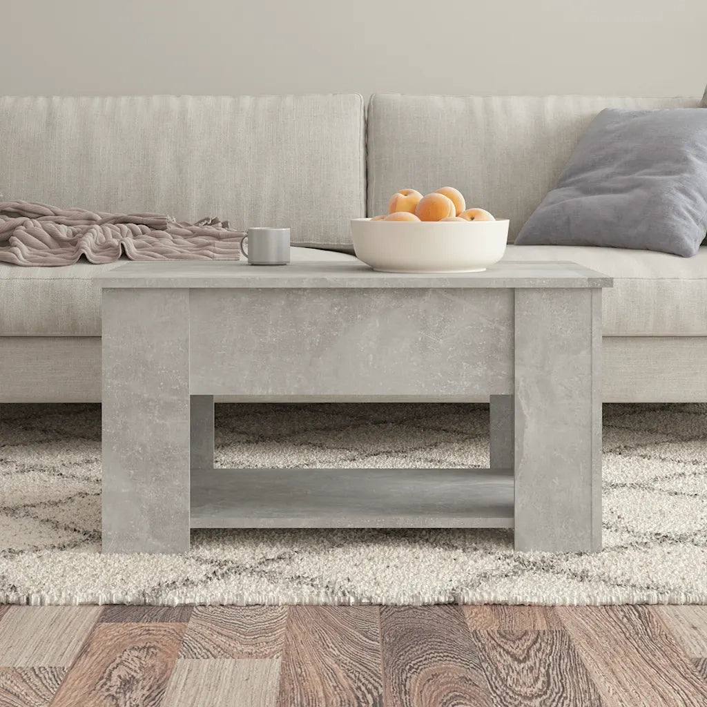 Tavolino da Salotto Grigio Cemento 79x49x41cm Legno Multistrato cod mxl 29773