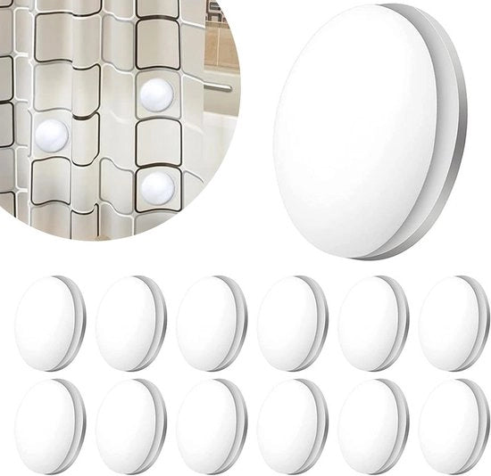 Pesi per corda magnetici - Plastica con magneti in acciaio inossidabile - 4 cm - 12 pezzi - Bianco