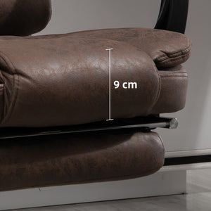 Poltrona da Ufficio 65x70x111-119 cm con Telecomando e 6 Punti di Massaggio in Microfibra Marrone