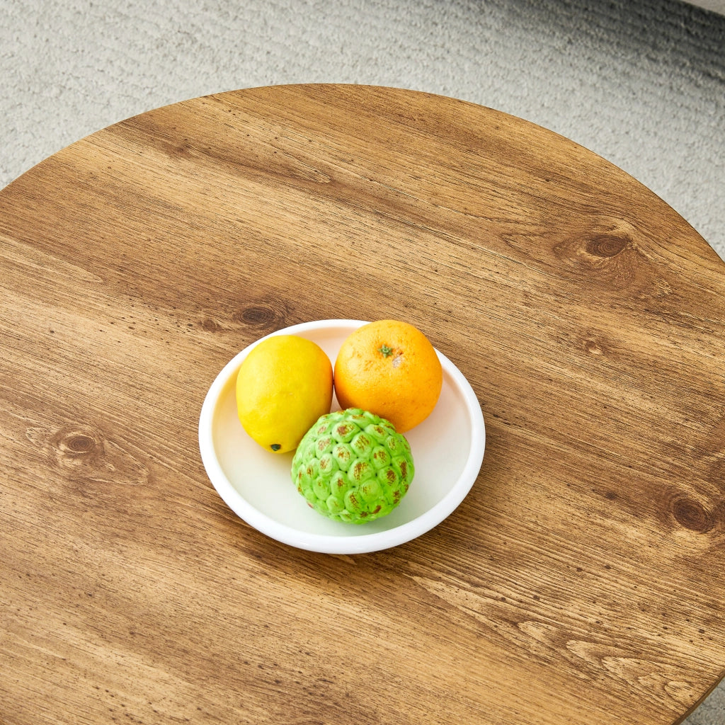 TAVOLINO ROTONDO 50 cm Effetto legno MDF
