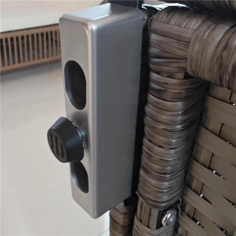 ARMADIO DA GIARDINO IN RATTAN PE CON 2 VANI, 60X63X120CM, GRIGIO